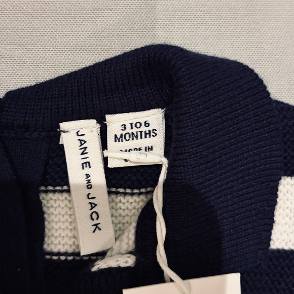 Janie and Jack Baby Striped Collared One Piece Blue Stripes size 3-6 months - Picture 5 of 7